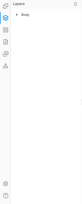 The Swebsy Layers panel showing the current page hierarchy as nested rows.